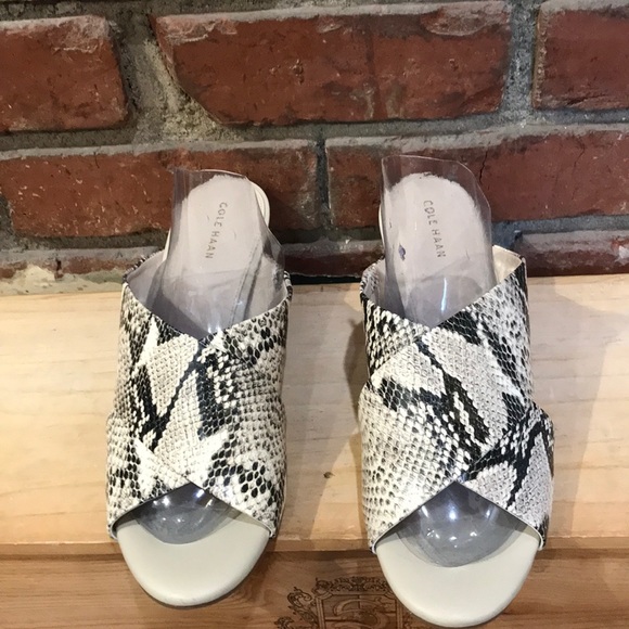 Cole Hahn Python Dakota Criss Cross Mule Sandal 🖤👡 - Picture 4 of 8